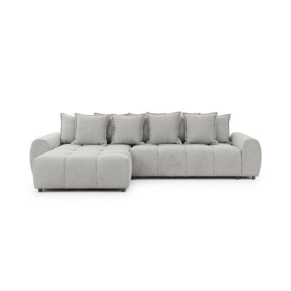 Svetlo siva kotna sedežna garnitura (levi kot/z ležalnikom) Albane  – Ropez