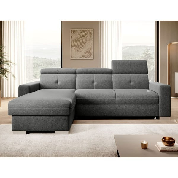 Siva raztegljiva/s prostorom za shranjevanje kotna sedežna garnitura (levi kot/z ležalnikom) Fresia – ELTAP-image-1