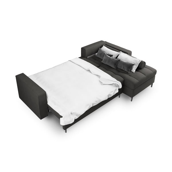 Temno siva raztegljiva sedežna garnitura Milo Casa Santo, desni kot-image-4