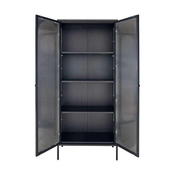 Črna kovinska vitrina 80x180 cm Adelaide – House Nordic-image-2