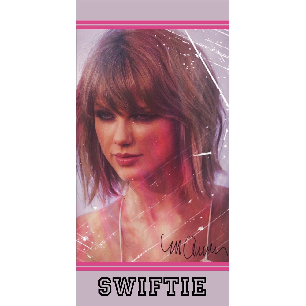 Rožnata bombažna otroška brisača 70x140 cm Swiftie