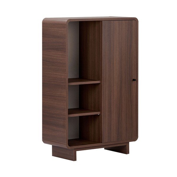 Omarica v orehovem dekorju v temni naravni barvi 70x110x34 cm Torina – Nordure