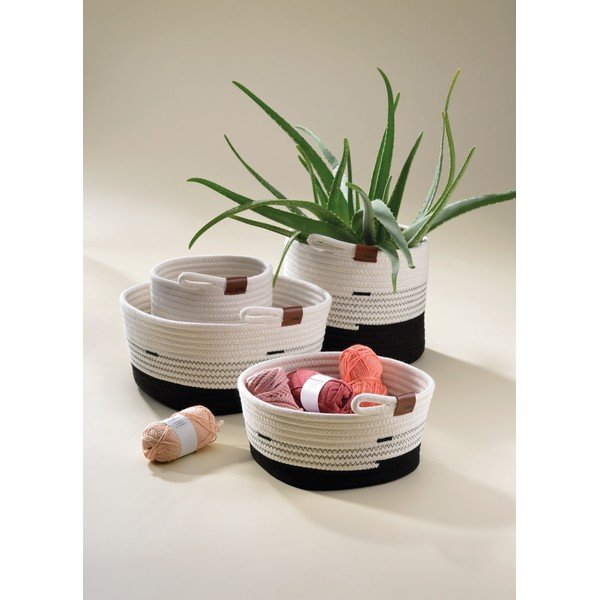 Belo-črna košara za shranjevanje Kela Hedda, ø 18 cm-image-1