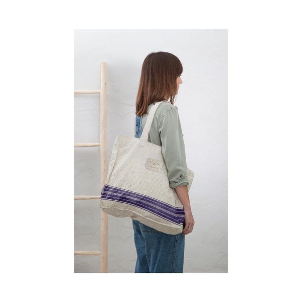 Torba iz blaga Really Nice Things Blue Stripes, širina 42 cm-image-1