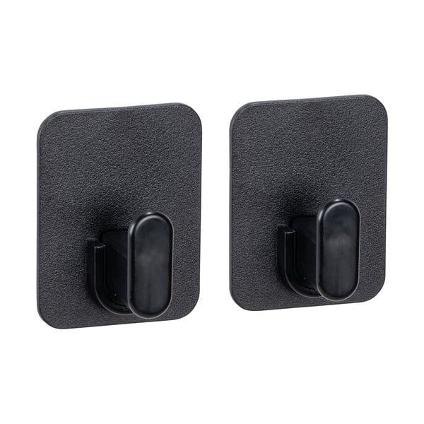 Črni plastični obešalniki z namestitvijo brez vrtanja v kompletu 2 ks Parma – Allstar