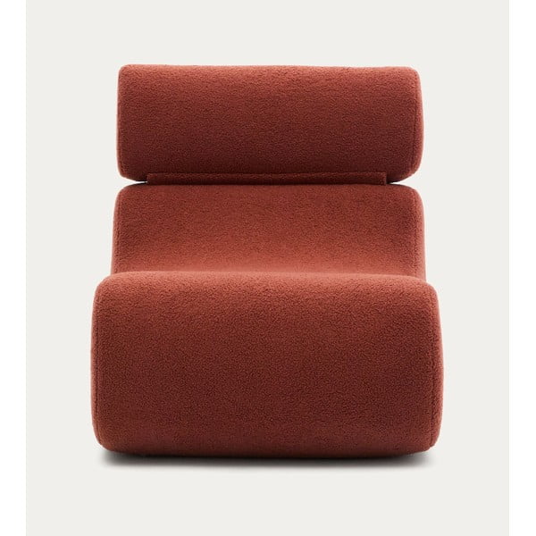 Fotelj iz tkanine bouclé v barvi terakote Club – Kave Home-image-2