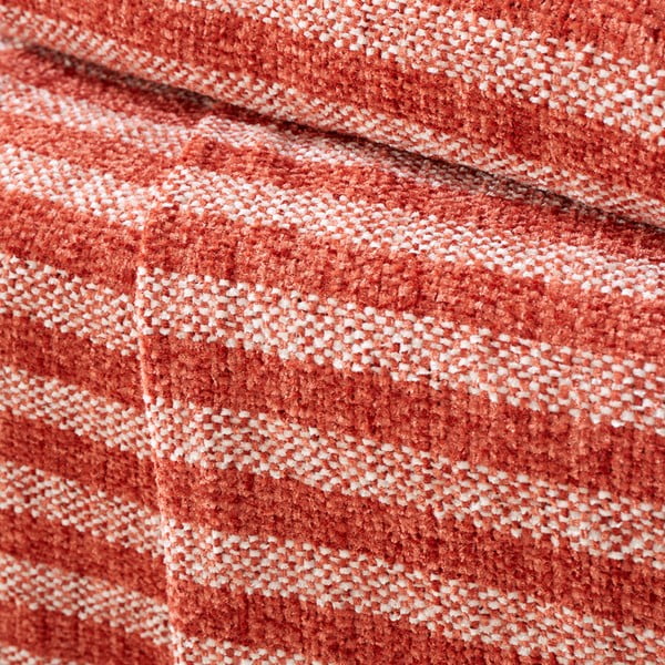 Rdeča/oranžna žametna odeja 130x170 cm Stripe Chenille – Catherine Lansfield-image-2