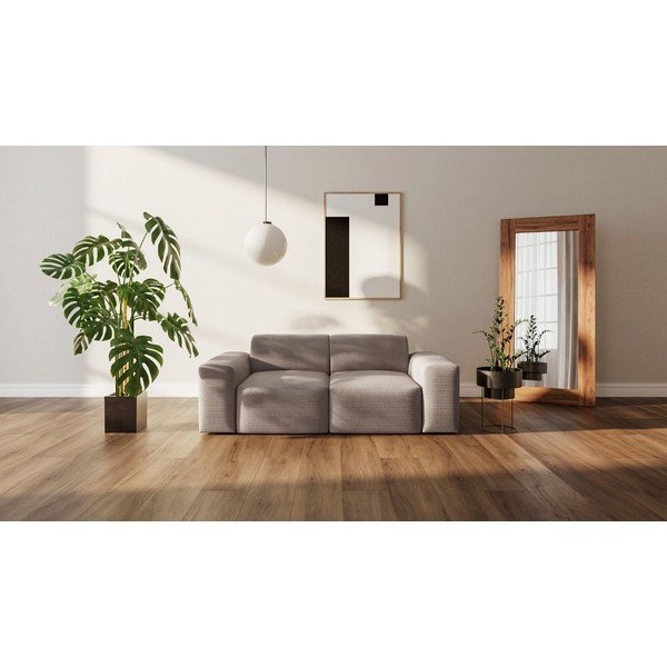 Bež sedežna garnitura iz rebrastega žameta 205 cm Fluvio – MESONICA-image-1