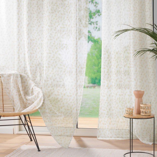Bež prosojna zavesa iz tančice 137x280 cm Farandole – douceur d'intérieur-image-3