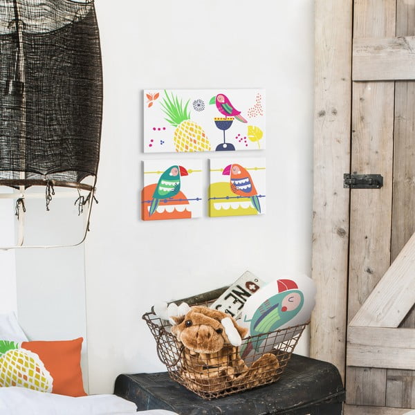 Otroška slika 27x27 cm Pretty Parrots – Moshi Moshi-image-1