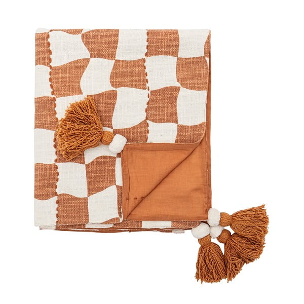 Rjavo-bež bombažna odeja 130x150 cm Chola – Bloomingville-image-4