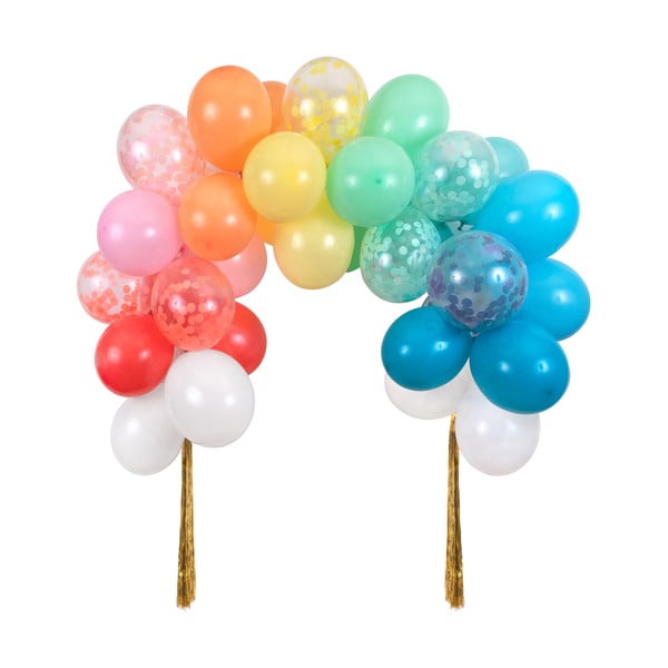 Pripomočki za praznovanja v kompletu 40 ks Rainbow Balloon Arch – Meri Meri