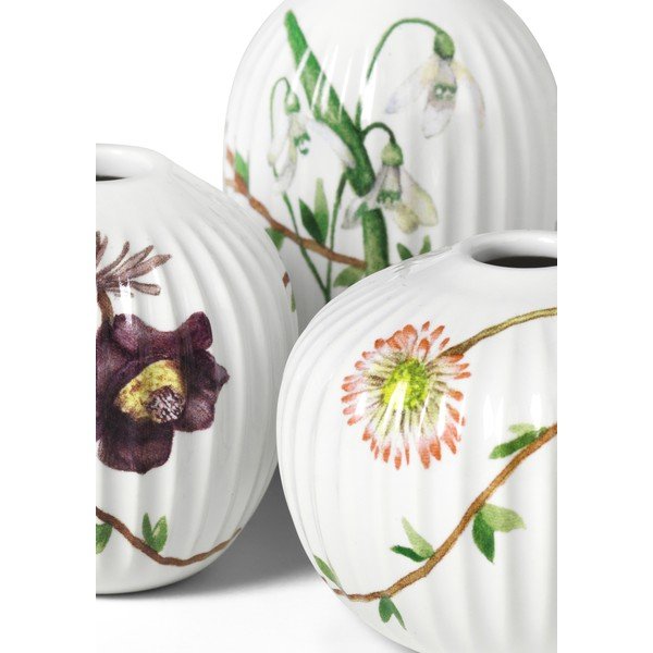Komplet 3 miniaturnih porcelanastih vaz Kähler Design Hammershøi Spring-image-3