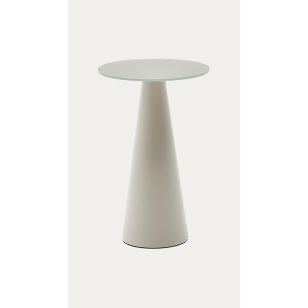 Okrogla stranska mizica s stekleno mizno ploščo ø 50 cm Wilshire – Kave Home-image-3