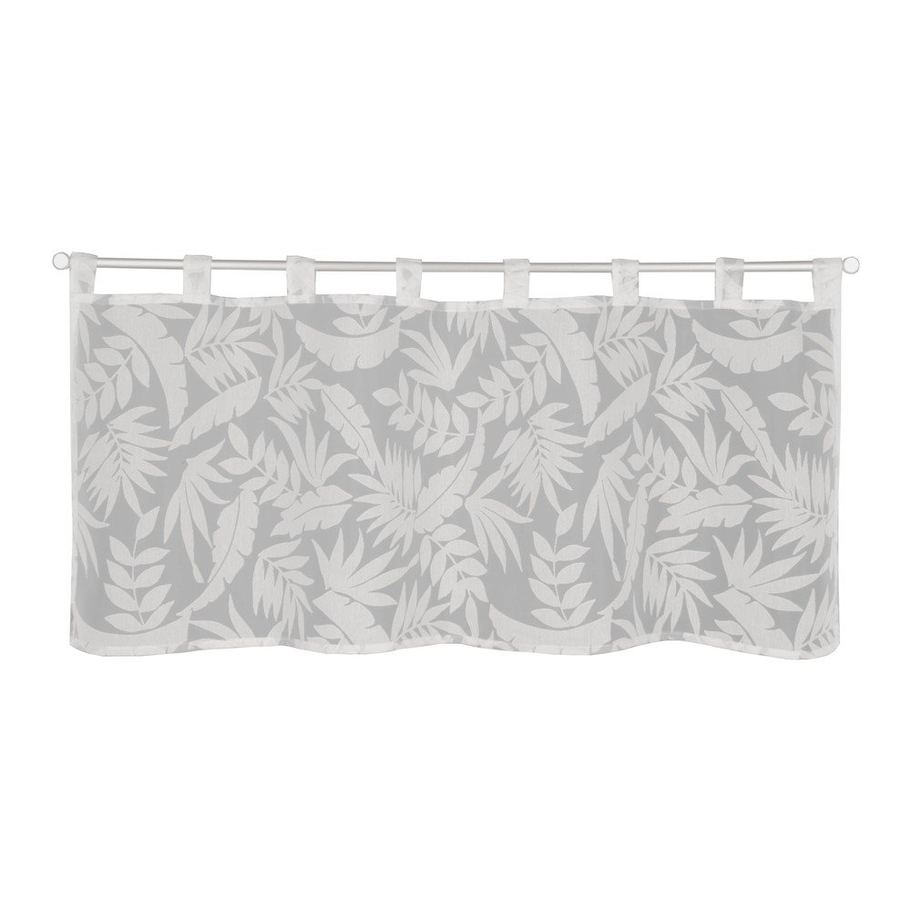 Belo-siva prosojna zavesa 120x45 cm Calista