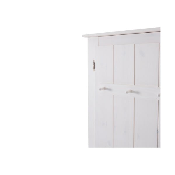 Bela garderobna omara iz masivnega bora z ogledalom 120x170 cm Bertram – Støraa-image-2