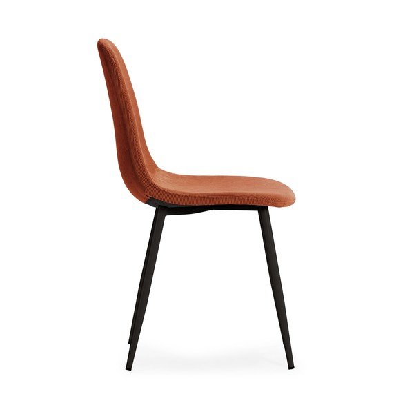 Oblazinjeni jedilni stoli v kompletu 4 ks v barvi terakote Minka – Marckeric-image-4