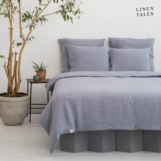 Svetlo siva posteljnina za zakonsko posteljo iz konopljinih vlaken 200x200 cm – Linen Tales