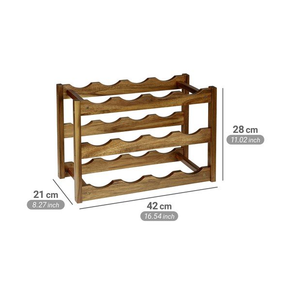 Držalo za vino iz masivne akacije v naravni barvi za 12 steklenic 42x28x21 cm Fondi – Wenko-image-2