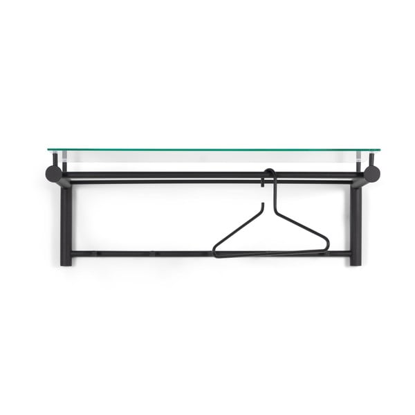 Črn kovinski stenski obešalnik s polico Suza – Spinder Design-image-2