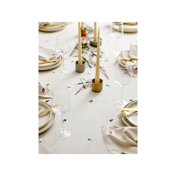 Bombažen namizni prt ø 180 cm Hearts Embloidery – Södahl-image-2