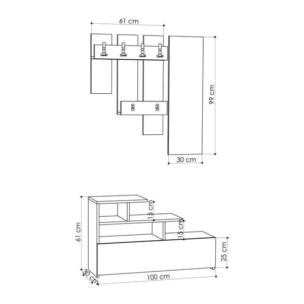 Bel predsobni komplet Vesty - Kalune Design-image-2
