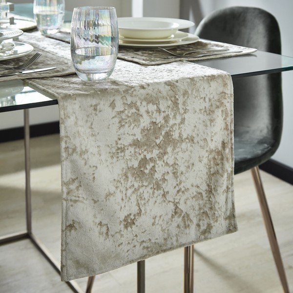 Namizni tekač 180x33 cm Crushed Velvet - Catherine Lansfield-image-1