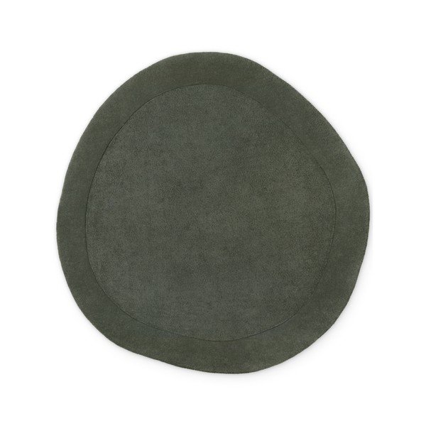Temno zelena ročno tkana okrogla preproga iz mešanice volne ø 160 cm Kari Organic – Villeroy&Boch