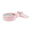 Rožnato žametno otroško igrišče iz pene 4 ks višina 30 cm 225x90 cm Montessori – Meowbaby