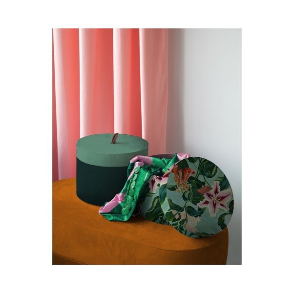 Komplet 2 žametnih žametnih škatel za shranjevanje Velvet Atelier Flowers-image-1