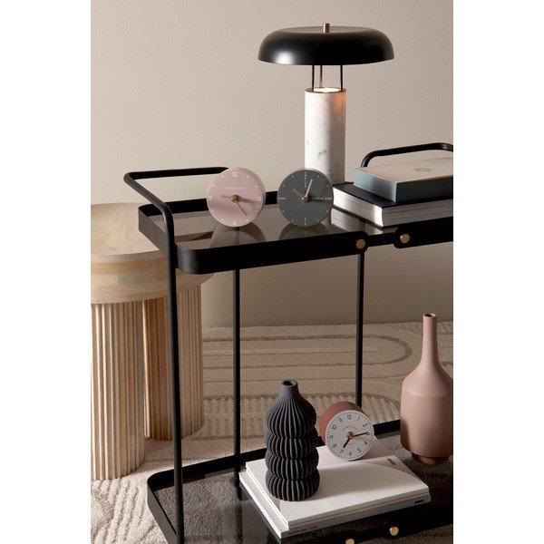 Črno-bela marmorna namizna svetilka s kovinskim senčilom (višina 33 cm) Kaithal – Bizzotto-image-1