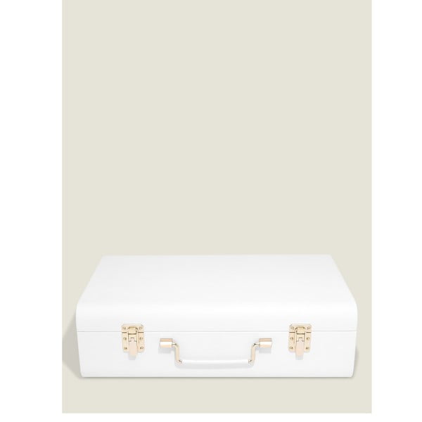 Bela dekorativna škatla za shranjevanje iz imitacije usnja 50x30x15 cm – Stackers-image-1
