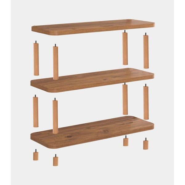 Knjižna polica v borovem dekorju 80x75 cm Step - Kalune Design-image-2