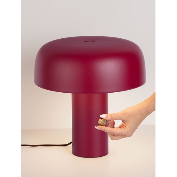 Bordo rdeča kovinska LED zatemnitvena namizna svetilka (višina 31 cm) Noelia – Nova Luce-image-1
