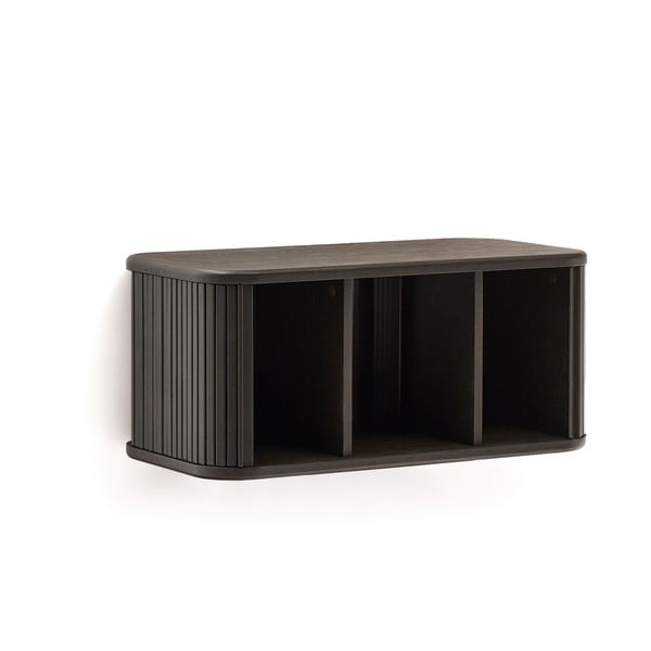 Temno rjava stenska omarica za pod umivalnik v jesenovem dekorju 90x40 cm Mailen – Kave Home-image-4