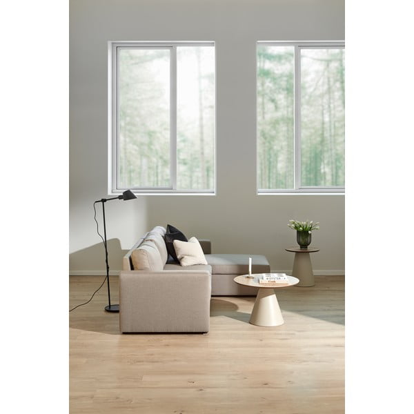 Kremno bela okrogla mizica z mizno ploščo v hrastovem dekorju ø 65 cm Soli – Actona-image-1