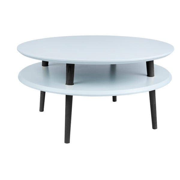 Svetlo siva mizica s črnimi nogami Ragaba UFO, Ø 70 cm