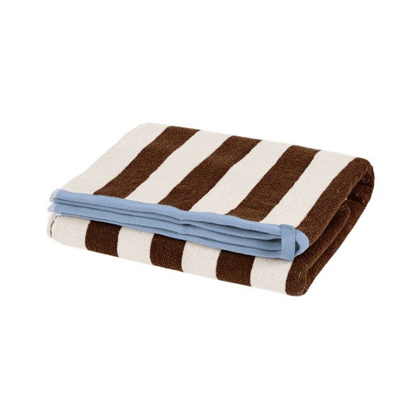 Rjava/kremno bela frotirna bombažna brisača 70x140 cm Gobo – noo.ma