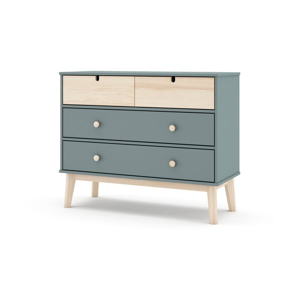 Prašno zelena otroška komoda 100x81x40 cm Estefania – Marckeric-image-4