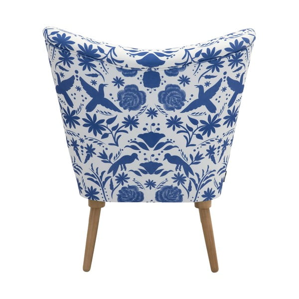 Modro-bel cvetlični fotelj Max Winzer Jack-image-3