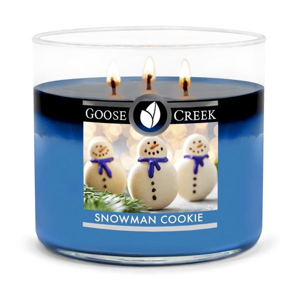 Goose Creek dišeča sveča Snowman Cookie v steklenem kozarcu, čas gorenja 35 ur