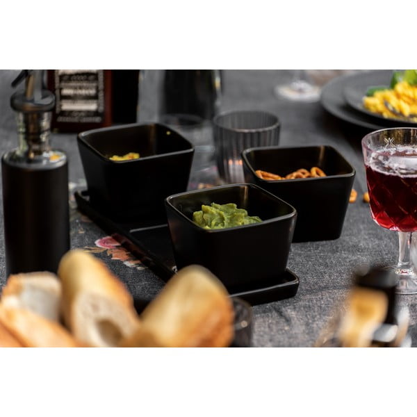 Mat črne keramične servirne posode v kompletu 3 ks Snack & Dip – Wenko-image-4