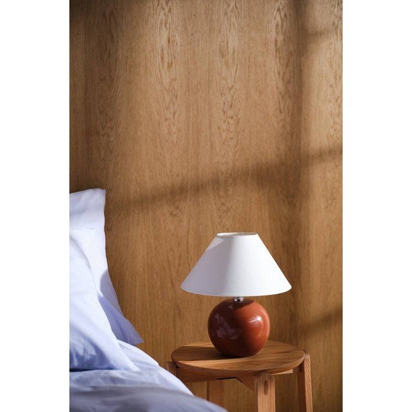Rjava/kremno bela keramična namizna svetilka (višina 29 cm) Karamell – Jotex-image-2