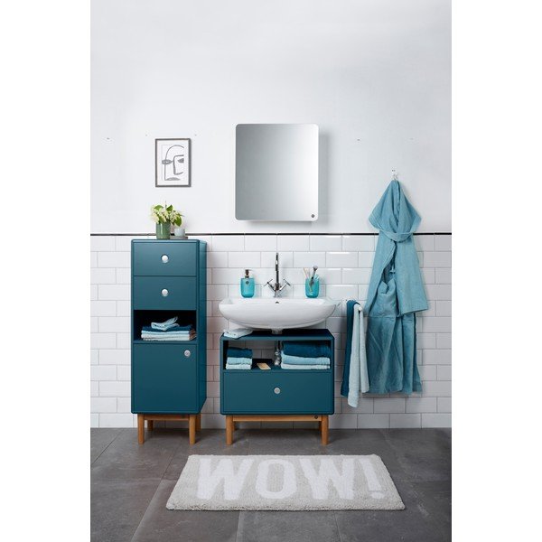 Modrozelena stenska/z ogledalom kopalniška omarica 50x58 cm Color Bath – Tom Tailor-image-1