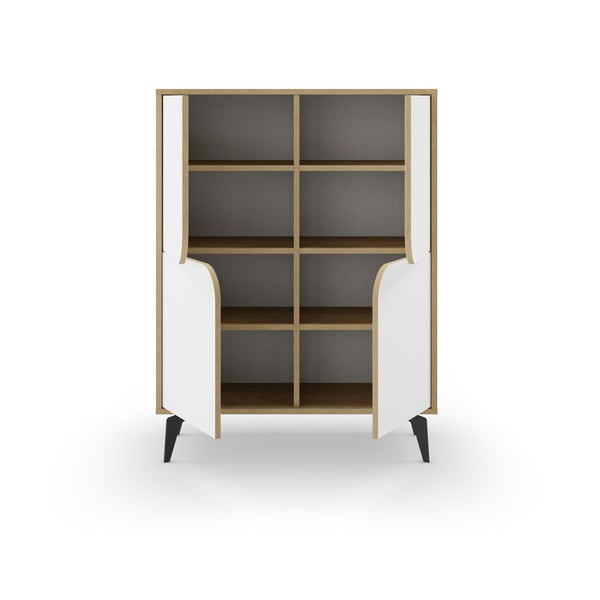 Bela/naravna omarica v hrastovem dekorju 90x120 cm Nola – Marckeric-image-4