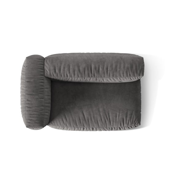 Siv žameten modul za sedežno garnituro (levi kot) Martina – Micadoni -image-3