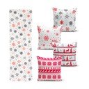 4 božične prevleke za okrasne blazine in namizni tekač Minimalist Cushion Covers Red Christmas