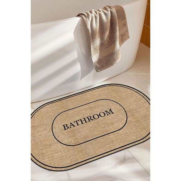 Rjava kopalniška preproga 60x90 cm Jute Look – Mila Home-image-1