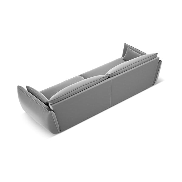 Svetlo siva žametna sedežna garnitura 248 cm Vanda – Mazzini Sofas-image-3