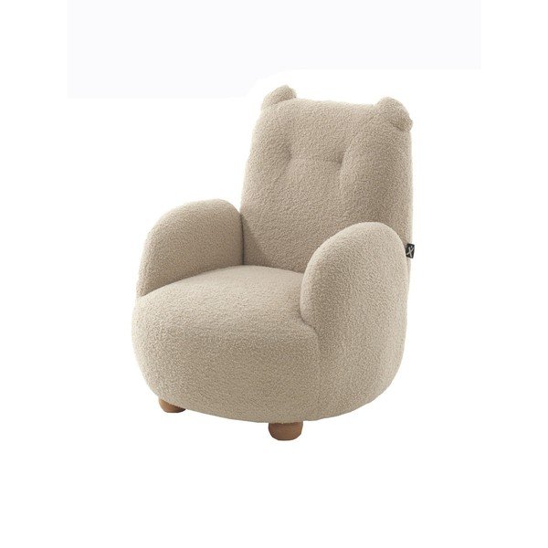 Bež otroški fotelj iz tkanine bouclé Rocky – Vipack